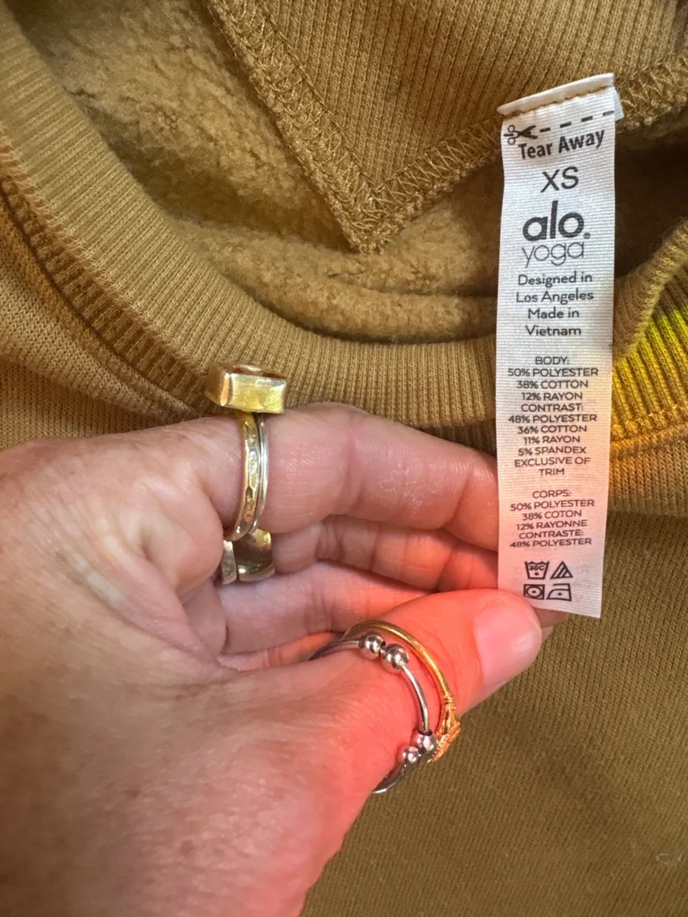 ALO Yoga Mustard Crewneck Sweatshirt